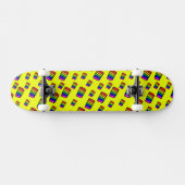 Funky Neon Rainbow Block Pattern Skateboard (Horizontal)