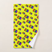 Funky Neon-Regenbogenblock-Muster Badhandtuch Set (Handtuch)