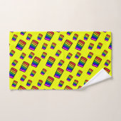 Funky Neon-Regenbogenblock-Muster Badhandtuch Set (Handtuch)