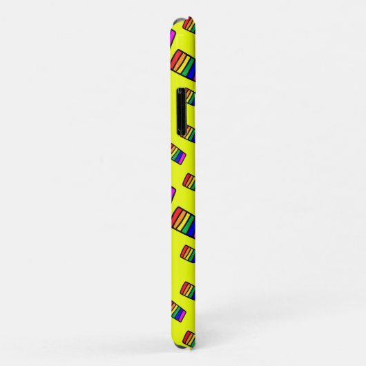 Funky Neon-Regenbogenblock-Muster Case-Mate iPhone Hülle (Hinten/Rechts)