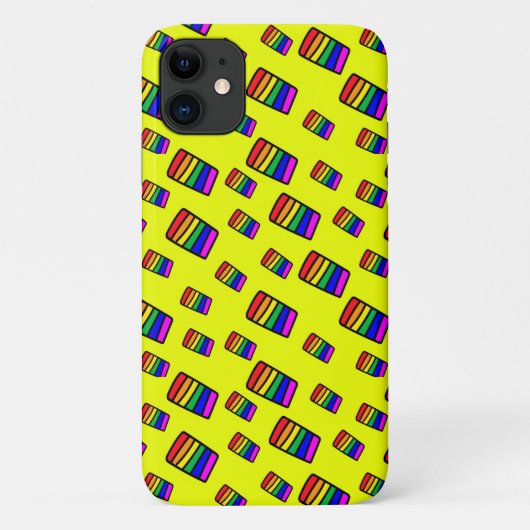 Funky Neon-Regenbogenblock-Muster Case-Mate iPhone Hülle (Rückseite)