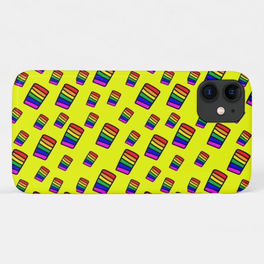 Funky Neon-Regenbogenblock-Muster Case-Mate iPhone Hülle (Rückseite (Horizontal))
