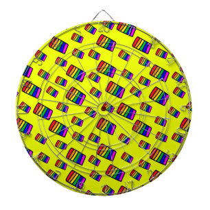 Funky Neon-Regenbogenblock-Muster Dartscheibe