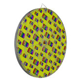 Funky Neon-Regenbogenblock-Muster Dartscheibe (Vorderseite Links)