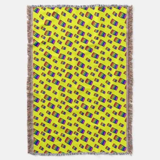 Funky Neon-Regenbogenblock-Muster Decke (Vorderseite Vertikal)
