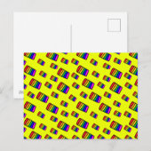 Funky Neon-Regenbogenblock-Muster Feiertagspostkarte (Vorne/Hinten)