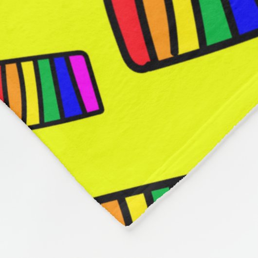 Funky Neon-Regenbogenblock-Muster Fleecedecke (Ecke)