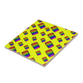 Funky Neon-Regenbogenblock-Muster Fliese (Seite)