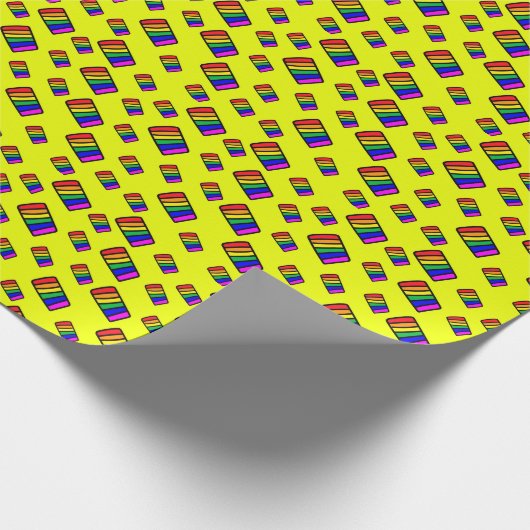 Funky Neon-Regenbogenblock-Muster Geschenkpapier (Ecke)