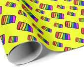 Funky Neon-Regenbogenblock-Muster Geschenkpapier (Rolleneckpunkt)