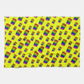 Funky Neon-Regenbogenblock-Muster Geschirrtuch (Horizontal)