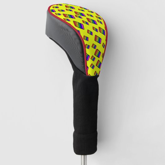 Funky Neon-Regenbogenblock-Muster Golf Headcover (angewinkelt)
