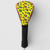 Funky Neon-Regenbogenblock-Muster Golf Headcover (Vorderseite)