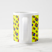 Funky Neon-Regenbogenblock-Muster Jumbo-Tasse (Rückseite)