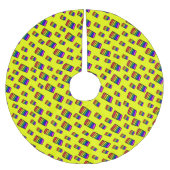 Funky Neon-Regenbogenblock-Muster Polyester Weihnachtsbaumdecke (Vorderseite)