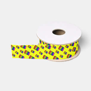 Funky Neon-Regenbogenblock-Muster Ripsband
