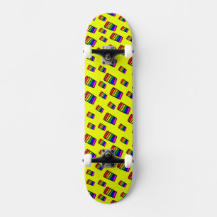 Funky Neon-Regenbogenblock-Muster Skateboard