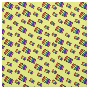 Funky Neon-Regenbogenblock-Muster Stoff