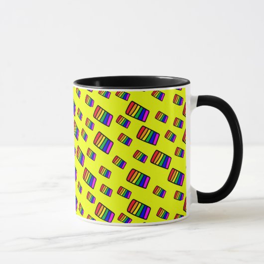 Funky Neon-Regenbogenblock-Muster Tasse (Rechts)