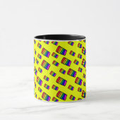 Funky Neon-Regenbogenblock-Muster Tasse (Zentrum)