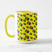 Funky Neon-Regenbogenblock-Muster Tasse (Links)