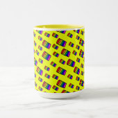 Funky Neon-Regenbogenblock-Muster Tasse (Zentrum)