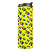 Funky Neon-Regenbogenblock-Muster Thermosbecher (Nach links gedreht)