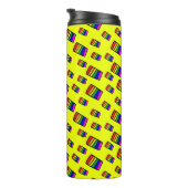 Funky Neon-Regenbogenblock-Muster Thermosbecher (Nach rechts gedreht)