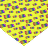 Funky Neon-Regenbogenblock-Muster Tischdecke (Schrägansicht)