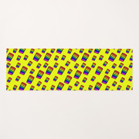 Funky Neon-Regenbogenblock-Muster Yogamatte (Vorderseite (Horizontal))