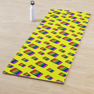 Funky Neon-Regenbogenblock-Muster Yogamatte
