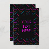 Funky Neon Zigzag Muster 90er Stil Einladung (Vorne/Hinten)