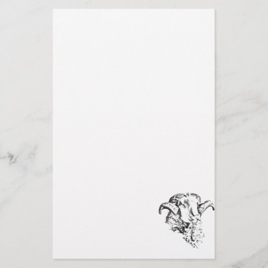 Funky Niedlich Sheep Ram Briefpapier (Vorderseite)