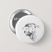 Funky Niedlich Sheep Ram Button (Vorne & Hinten)