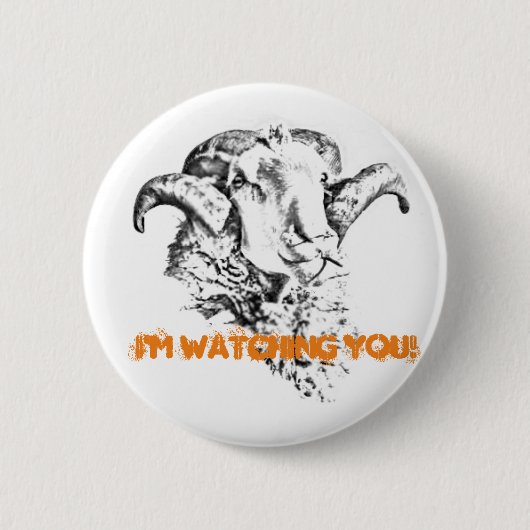 Funky Niedlich Sheep Ram Button (Vorderseite)