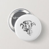 Funky Niedlich Sheep Ram Button (Vorne & Hinten)