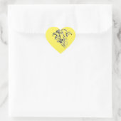 Funky Niedlich Sheep Ram Herz-Aufkleber (Tasche)