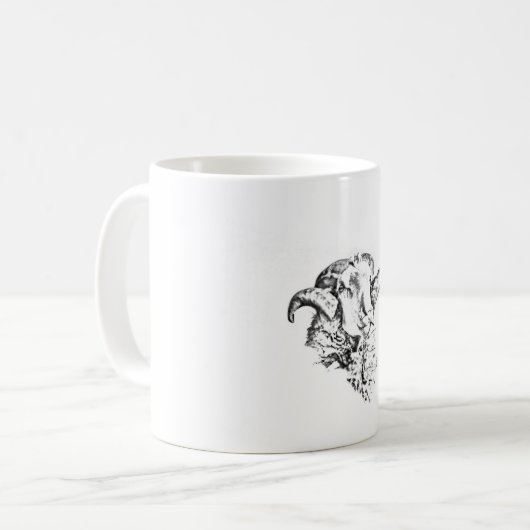 Funky Niedlich Sheep Ram Kaffeetasse (Vorderseite Links)