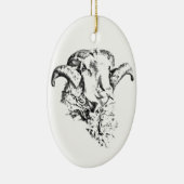 Funky Niedlich Sheep Ram Keramik Ornament (Rechts)