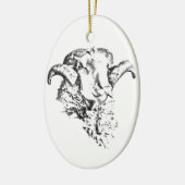 Funky Niedlich Sheep Ram Keramik Ornament (Links)