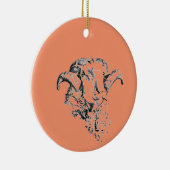 Funky Niedlich Sheep Ram Keramik Ornament (Rechts)