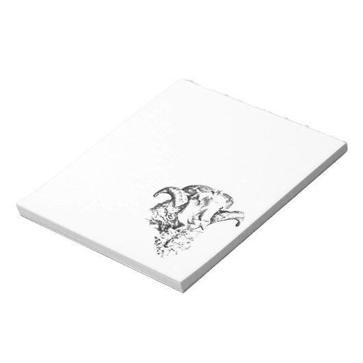 Funky Niedlich Sheep Ram Notizblock (Rotiert)