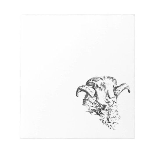 Funky Niedlich Sheep Ram Notizblock (Vorderseite)