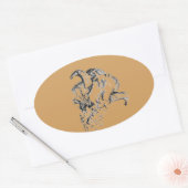 Funky Niedlich Sheep Ram Ovaler Aufkleber (Umschlag)