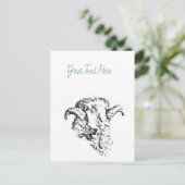 Funky Niedlich Sheep Ram Postkarte (Stehend Vorderseite)
