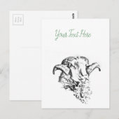 Funky Niedlich Sheep Ram Postkarte (Vorne/Hinten)