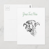 Funky Niedlich Sheep Ram Postkarte (Vorne/Hinten)