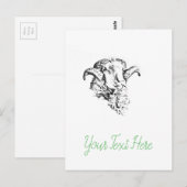 Funky Niedlich Sheep Ram Postkarte (Vorne/Hinten)