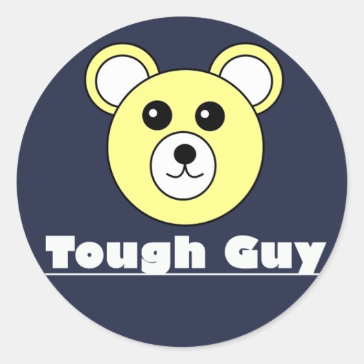 Funky Niedlich Tough Typ Bear Face Sticker (Vorderseite)