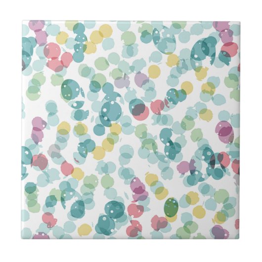 Funky Niedliche fröhliche Summer Punkts Pattern Fliese (Vorderseite)